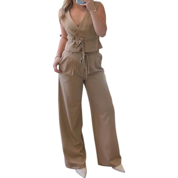 NEW EDIT BY NINE timeless pants in taupe - Picture 2 of 3